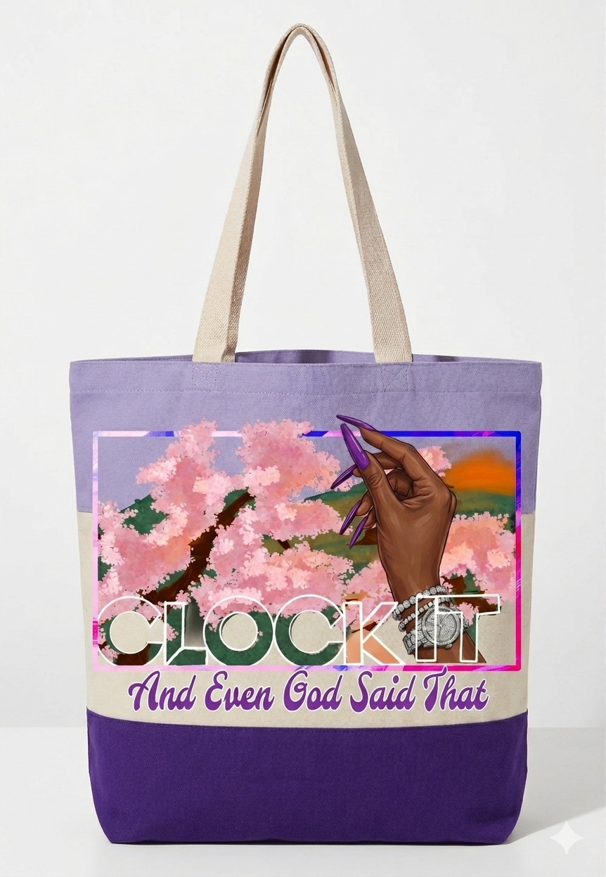 LAVENDER TOTE (CLOCK IT)