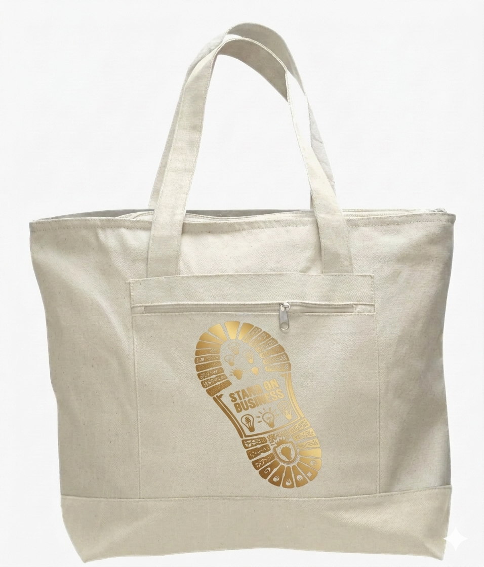 LARGE ZIPPER TOTE (STAND ON BUSINESS)