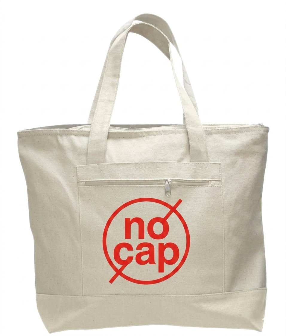 LARGE ZIPPER TOTE (NO CAP)