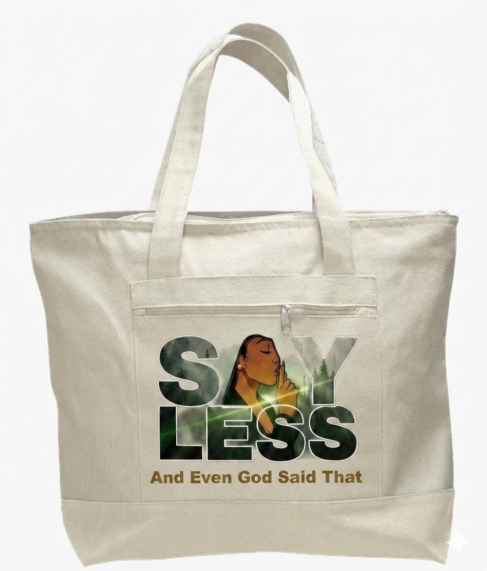 ZIPPER TOTE BAG (SAY LESS)